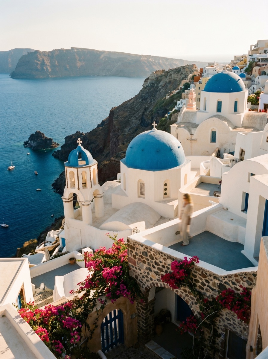 Cúpulas azuis de Oia, Santorini